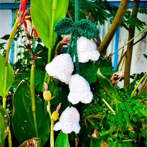 Crochet Lily of the Valley car decor